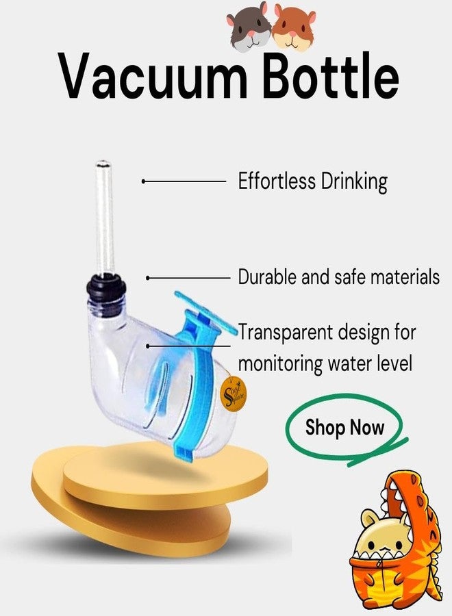 سايج سكوير زجاجة ماء مربعة من سيج سعة 60 مل مانعة للتسرب ومفرغة من الهواء، مناسبة للهامستر/الجرذ القزم/الجرذان/الفئران/خنزير غينيا/النمس/الأرنب (أزرق) - Image 5